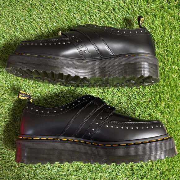 Dr Martens Ramsey Quad Stud Platform Creepers Men\'s 12 Black Leather Monk Strap main image 8